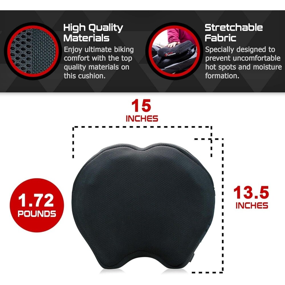 Air Motorcycle Seat Cushion Pressure Relief Pad Large for Cruiser Touring Saddle - Picture 4 of 10